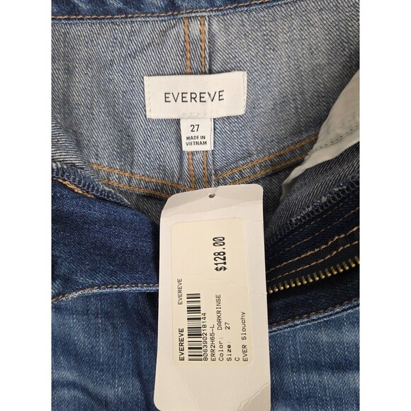 Evereve Ever Slouchy Jeans 27 High Rise Wide Flare Leg Whiskers Boho - Picture 10 of 12